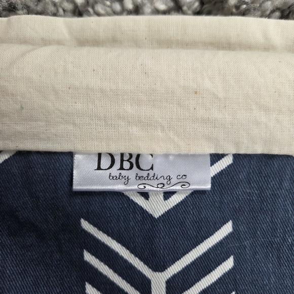 DBC Baby Bedding Co Crib Skirt Navy Arrow Theme Unisex Nursery Bedding - Picture 2 of 4